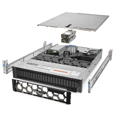 2U 24-Bay PowerEdge R7515 2.5'' SAS \/ SATA quarter turn view with lid raised to show interior components,  TM-7515-SAP-008