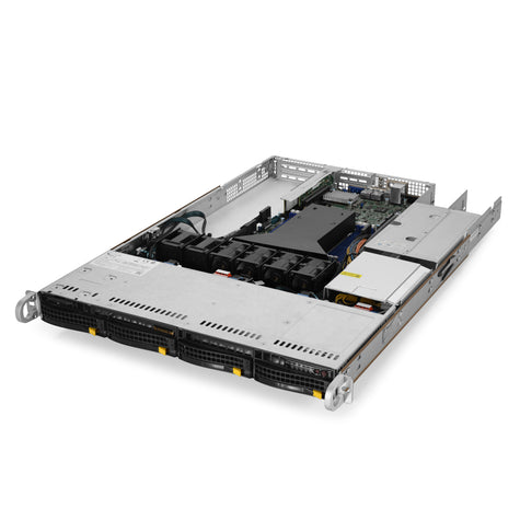 Supermicro H12SSW-NT rev 1.01 SC815 4-Bay NVMe SFF Rack-Mountable 1U Server Chassis